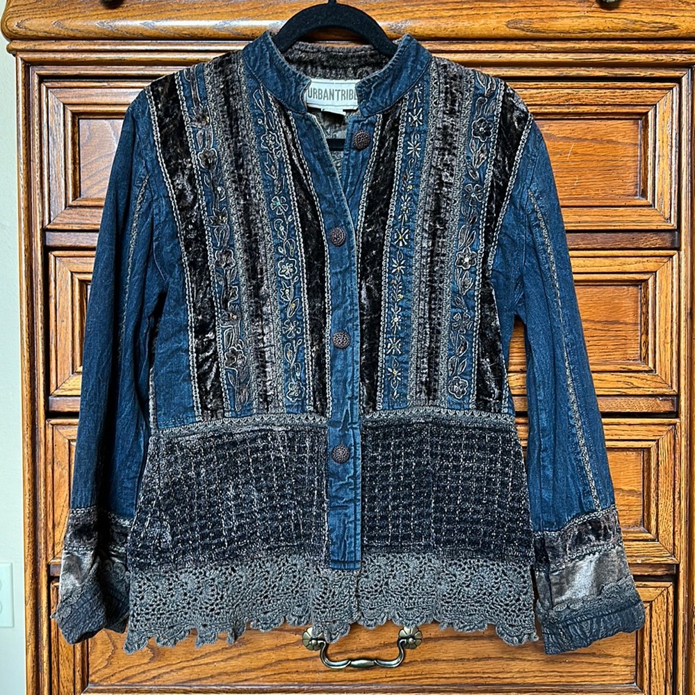 Urban Tribe Denim and Velvet Jacket